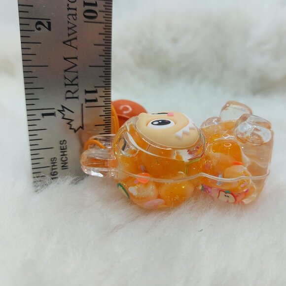 2/$19 Labubu Flowing Sand Exquisite orange keychain with bell - Picture 6 of 8